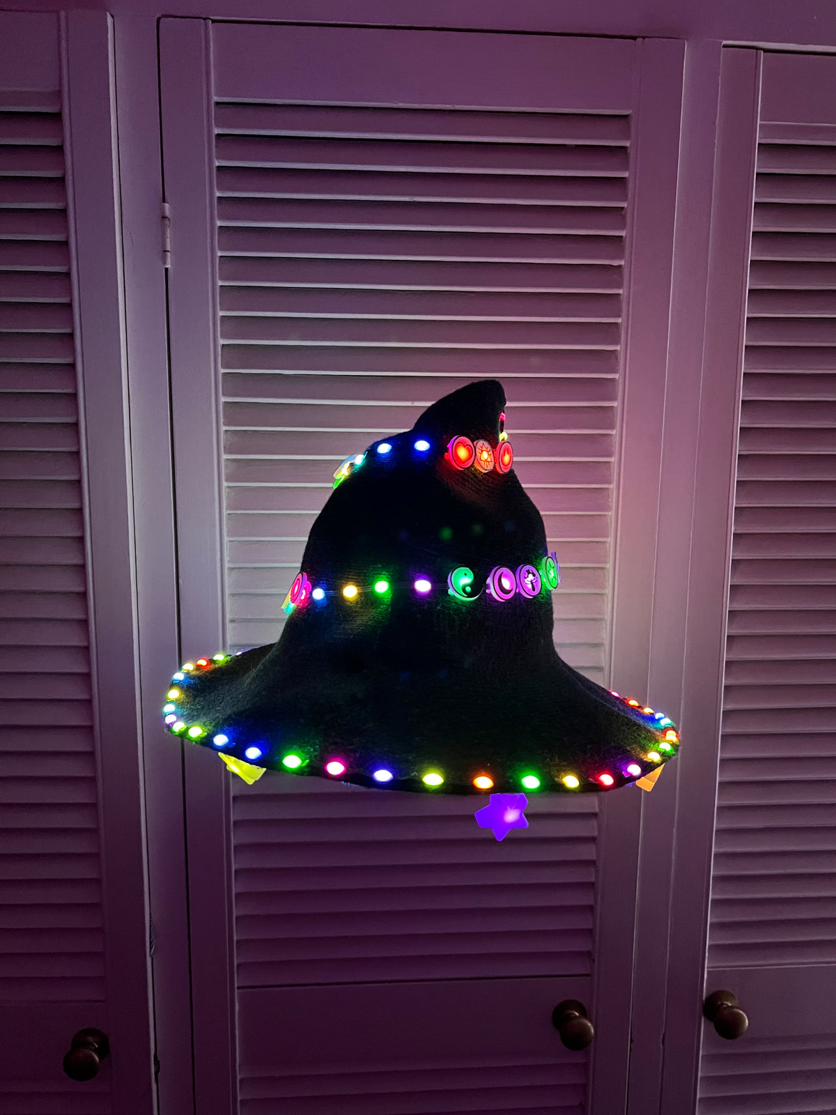 Women\'s Halloween Witch Hat with LED Lights, Black Yellow G18522_dc83ff3a-b7c8-49f1-a88d  main image 2